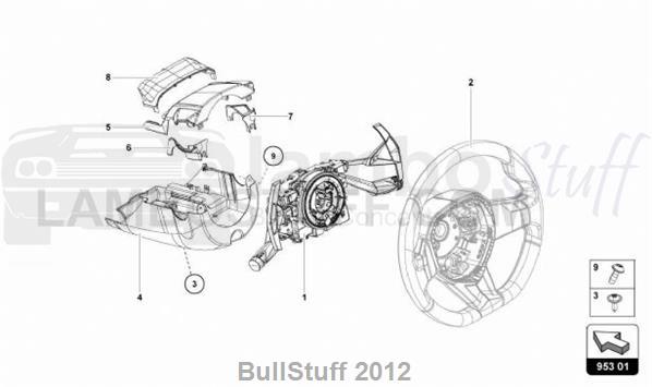 2016 Lamborghini AVENTADOR SV LP750-4 ROADSTER USA RACK AND PINION STEERING (953.01.00)